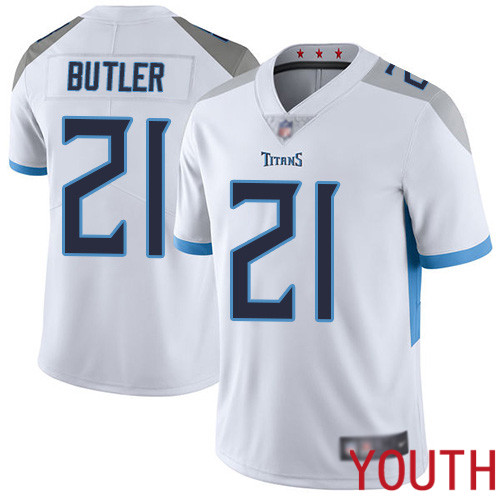 Tennessee Titans Limited White Youth Malcolm Butler Road Jersey NFL Football #21 Vapor Untouchable->nfl t-shirts->Sports Accessory